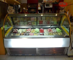 Big ice cream showcase for a shop