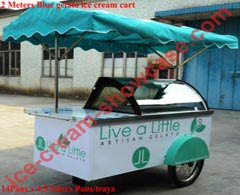 Green ice cream cart