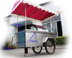 Size ice cream cart