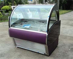 Small violet ice cream showcase