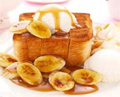 Honey toast and ice cream