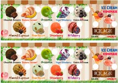 Ice cream menu