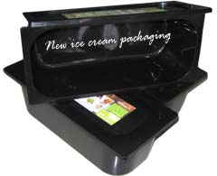 Black ice cream boxes