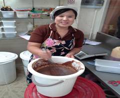 Mixing ice cream ingredients