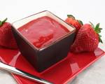 Dessert prepared with strawberry paste